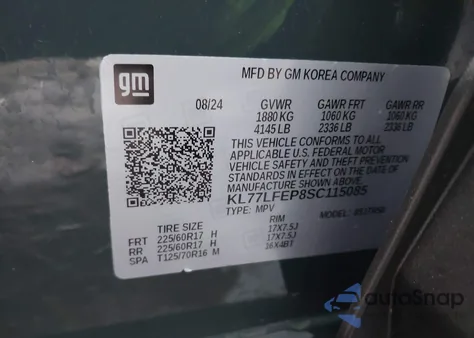 2025 Chevrolet Trax Fwd Ls z USA, uszkodzony, nr VIN KL77LFEP8SC115085